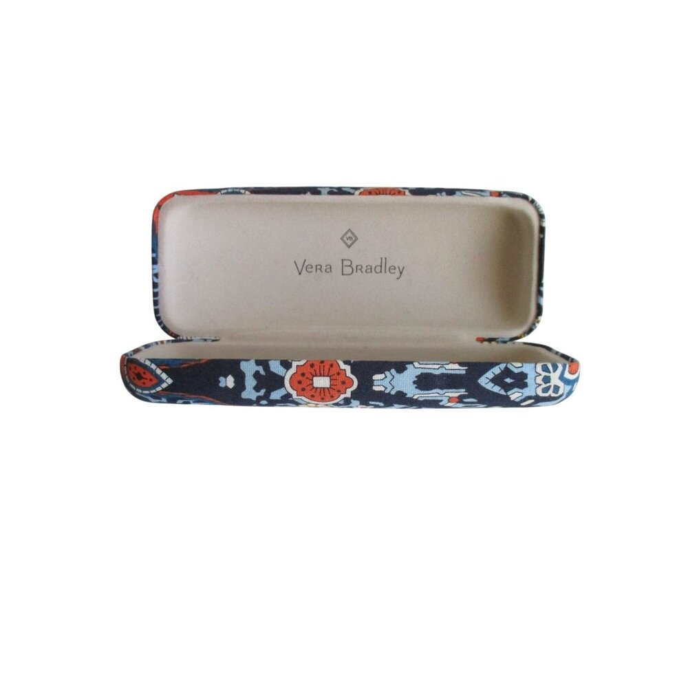 *Vera Bradley Blue Orange Eyeglass Case Paisley Fabric - Picture 1 of 6